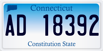 CT license plate AD18392