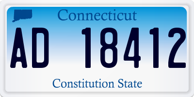 CT license plate AD18412