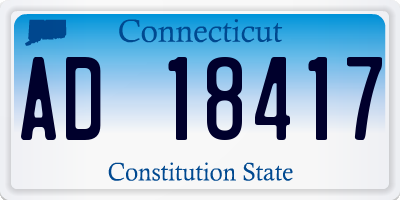 CT license plate AD18417