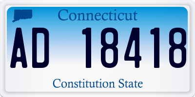 CT license plate AD18418