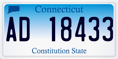 CT license plate AD18433