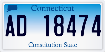 CT license plate AD18474