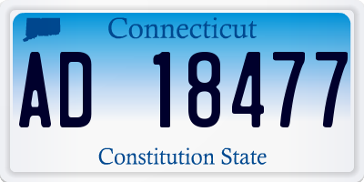 CT license plate AD18477