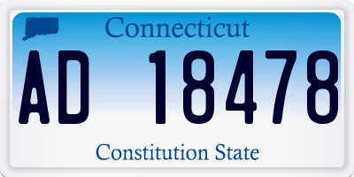 CT license plate AD18478