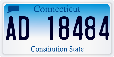 CT license plate AD18484