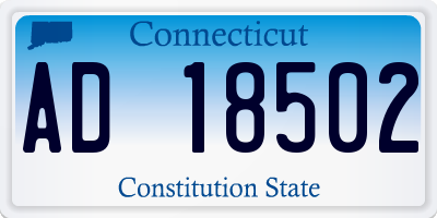 CT license plate AD18502