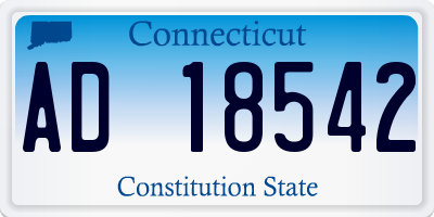 CT license plate AD18542