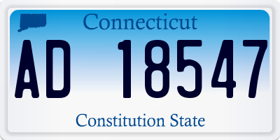 CT license plate AD18547