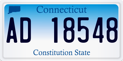CT license plate AD18548