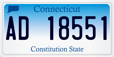 CT license plate AD18551