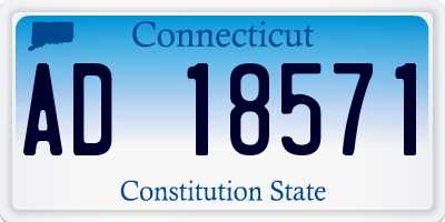 CT license plate AD18571