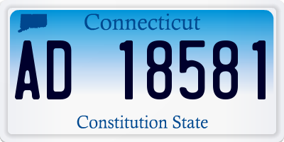 CT license plate AD18581