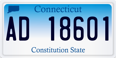 CT license plate AD18601