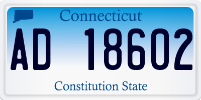 CT license plate AD18602