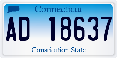 CT license plate AD18637