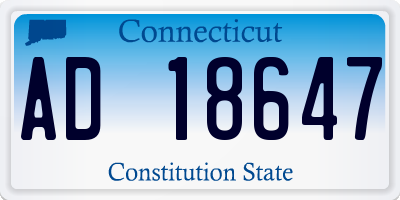 CT license plate AD18647