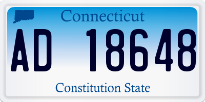 CT license plate AD18648