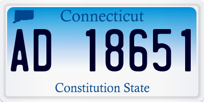 CT license plate AD18651