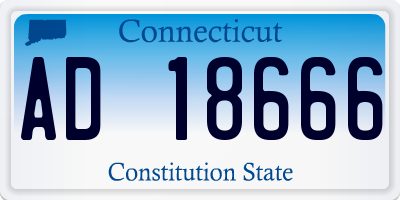 CT license plate AD18666