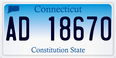 CT license plate AD18670