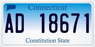 CT license plate AD18671