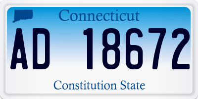 CT license plate AD18672
