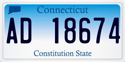 CT license plate AD18674