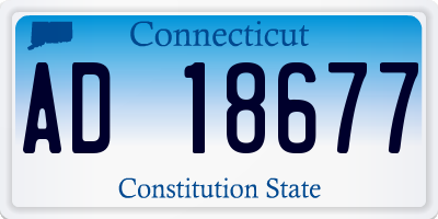 CT license plate AD18677