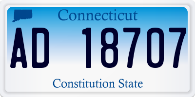 CT license plate AD18707