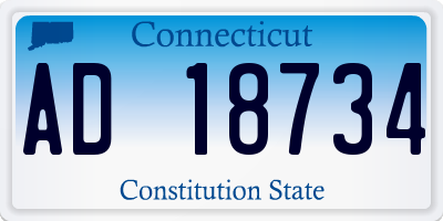 CT license plate AD18734