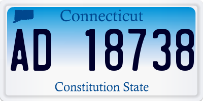 CT license plate AD18738