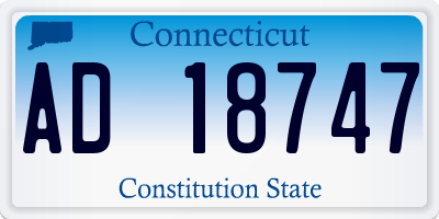 CT license plate AD18747