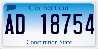 CT license plate AD18754
