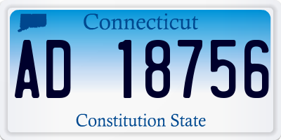 CT license plate AD18756