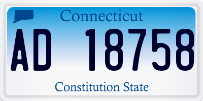 CT license plate AD18758