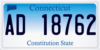 CT license plate AD18762