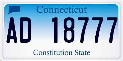 CT license plate AD18777
