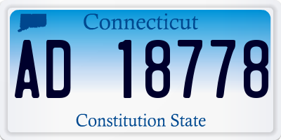 CT license plate AD18778