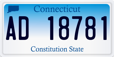 CT license plate AD18781