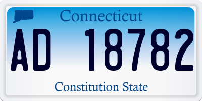 CT license plate AD18782