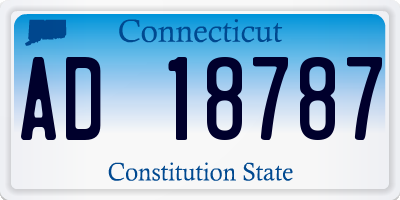 CT license plate AD18787