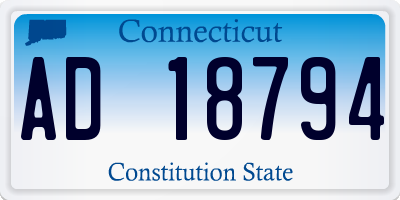 CT license plate AD18794