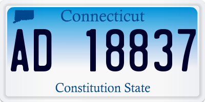 CT license plate AD18837