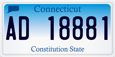 CT license plate AD18881
