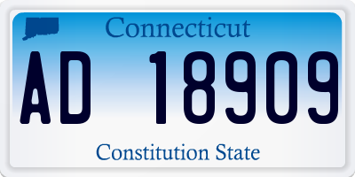 CT license plate AD18909