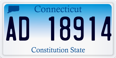 CT license plate AD18914
