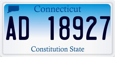 CT license plate AD18927
