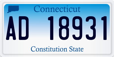 CT license plate AD18931