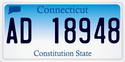 CT license plate AD18948