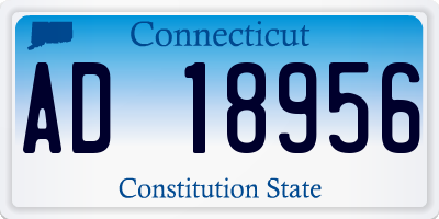 CT license plate AD18956